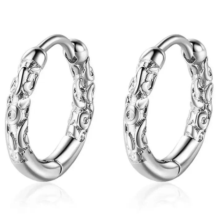 Boucles d'oreilles en argent sterling 925 avec motifs floraux noirs pour femmes, style hiphop rock, occasion de fête, certifiées par un tiers