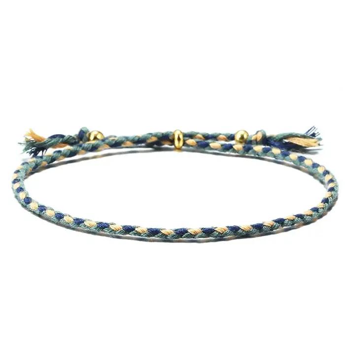 Bracelet tressé fait main en perles de cuivre ajustables pour femmes