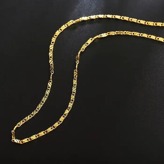 Colliers à chaîne plate avec breloque couleur or 18 carats