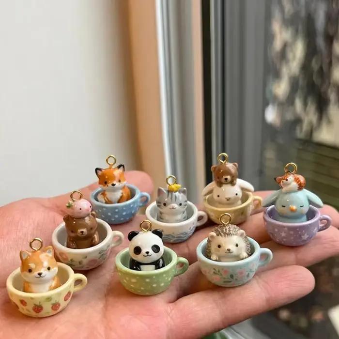 Accessoires de bijoux DIY : Pendentifs animaux de dessin animé (renard, lapin) mignons pour colliers et bracelets