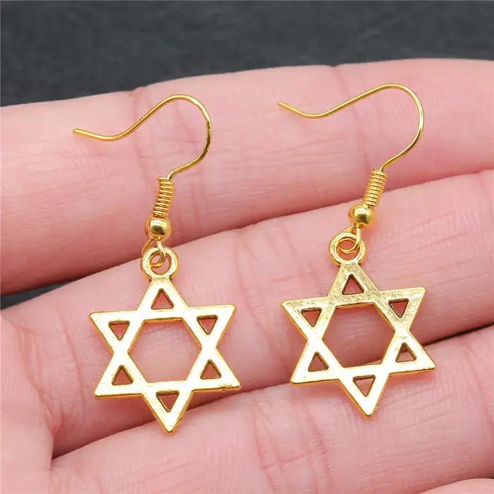 Boucle d'oreille hexagramme celtique talisman pour femmes et hommes bijoux personnalisables artisanat traditionnel occasions spéciales