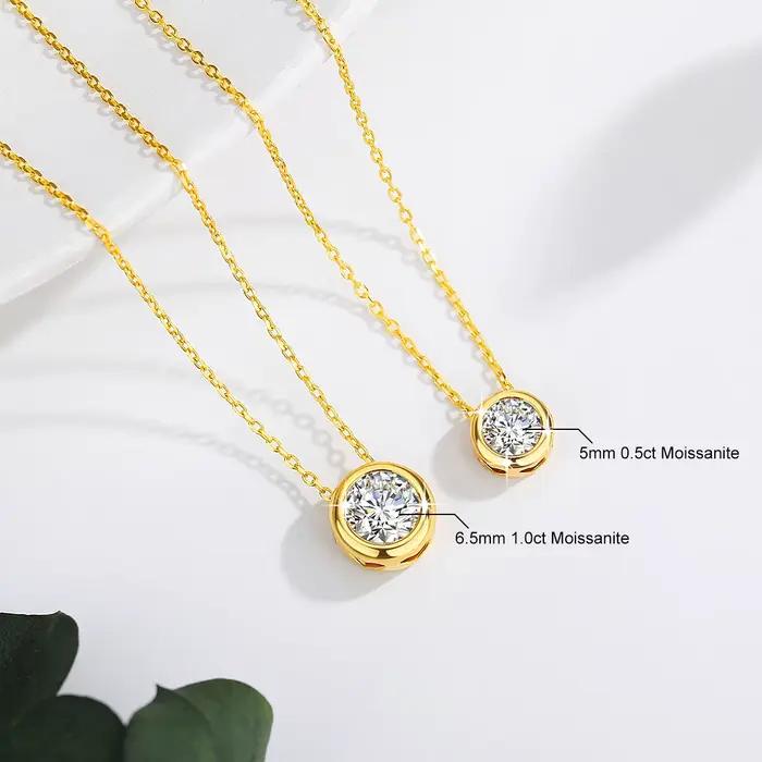 Collier en or 18 carats avec pendentif en moissanite VVS1 pour femmes occasions spéciales cadeau de fête de mariage anniversaire