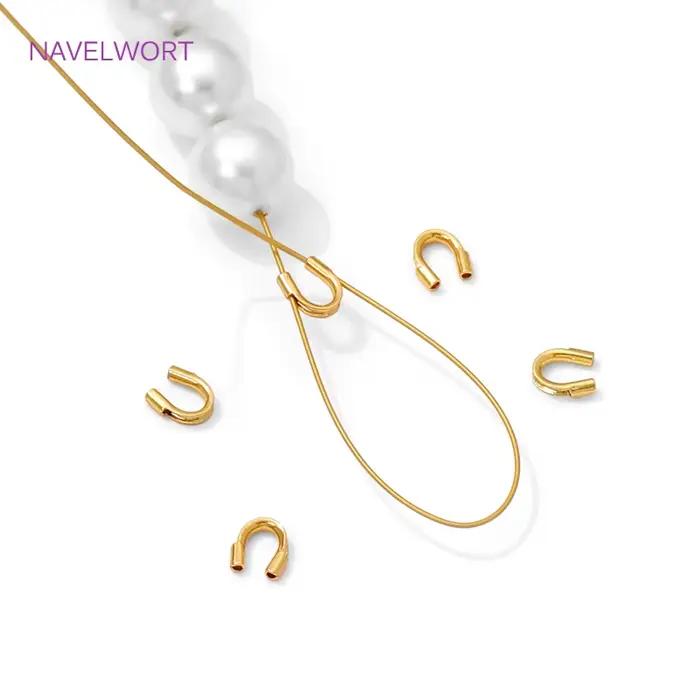 50/100 pièces 18K plaqué or laiton fil garde gardien protecteurs boucles U forme fermoirs connecteur