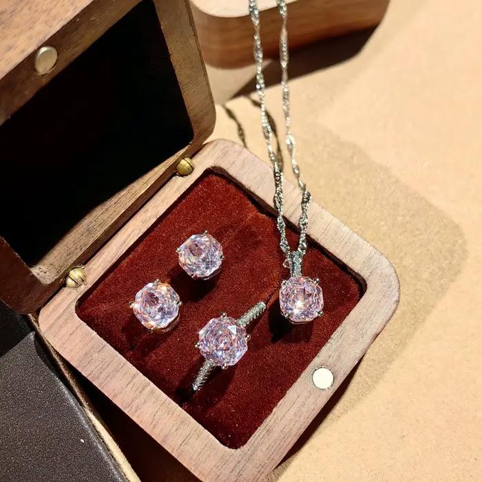 Ensemble de bijoux de luxe classiques en argent Sterling 925