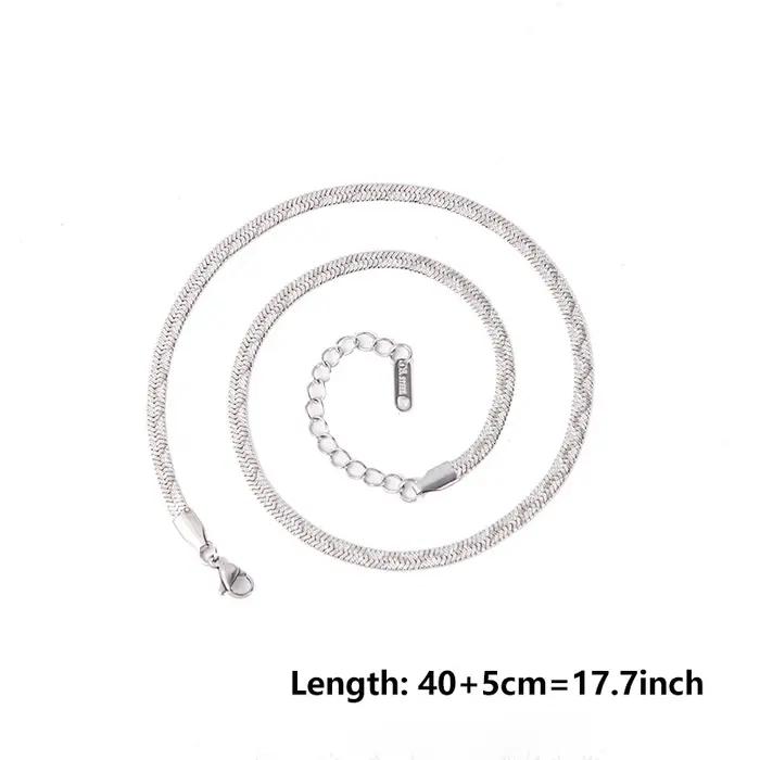 Colliers chaîne serpent en acier inoxydable à motif Serpentine pour femmes et hommes, accessoires bi