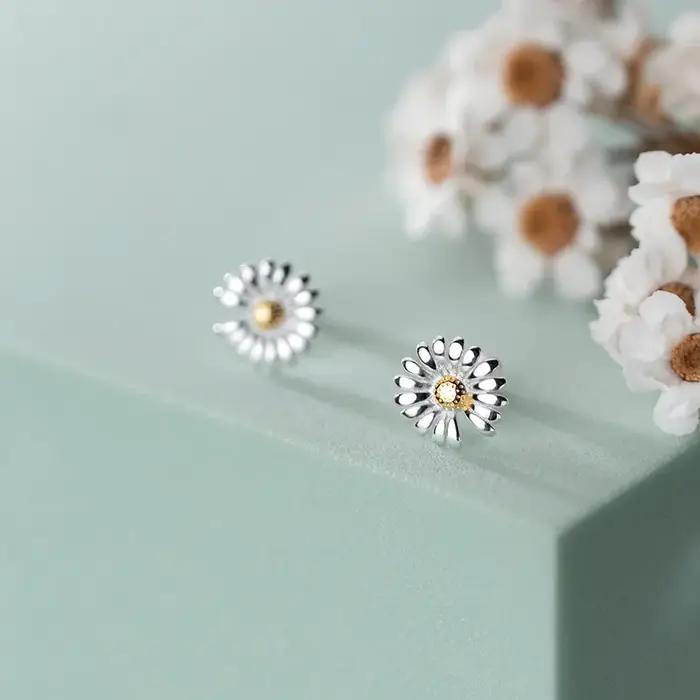 Boucles d'oreilles La Monada en argent sterling 925 avec motif plante pour femmes, idéales pour les occasions spéciales et la sophistication élégante