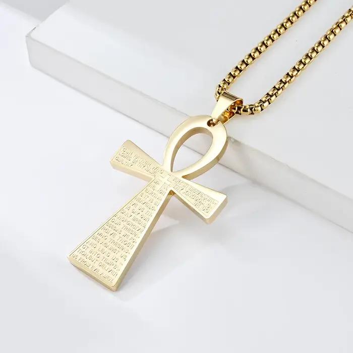 Collier pendentif croix style punk pour hommes bijou unique croix chevalier templier amulette bijou homme occasions spéciales