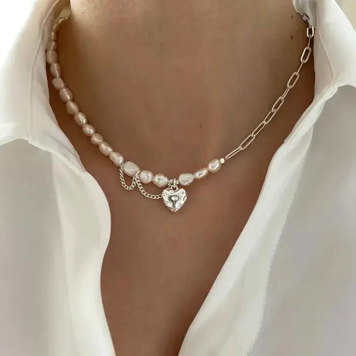 Collier de document en argent pour femme