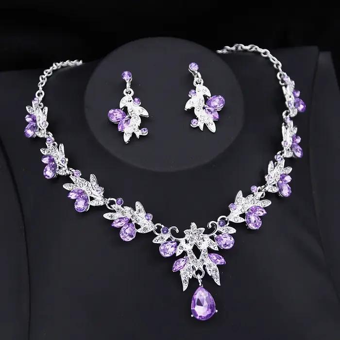 Ensemble de bijoux de mariée rose opale