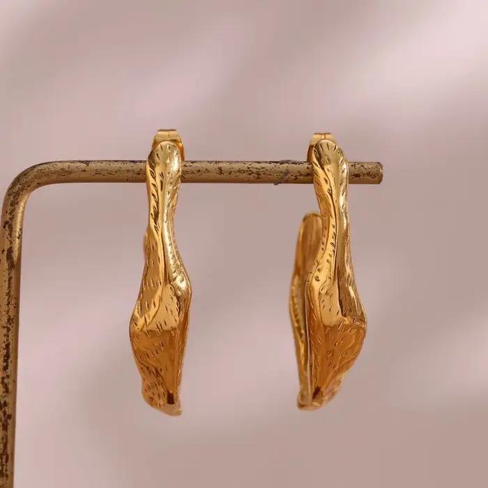 Boucles d'oreilles rétro en acier inoxydable doré style ethnique pour femmes occasions spéciales