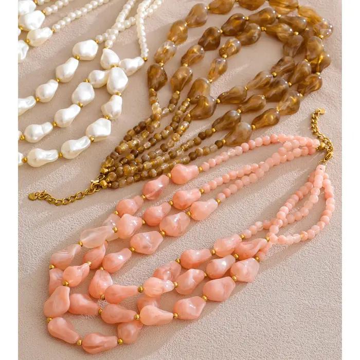 Yhpup nouveaux bijoux faits à la main acrylique Imitation perles goutte d'eau