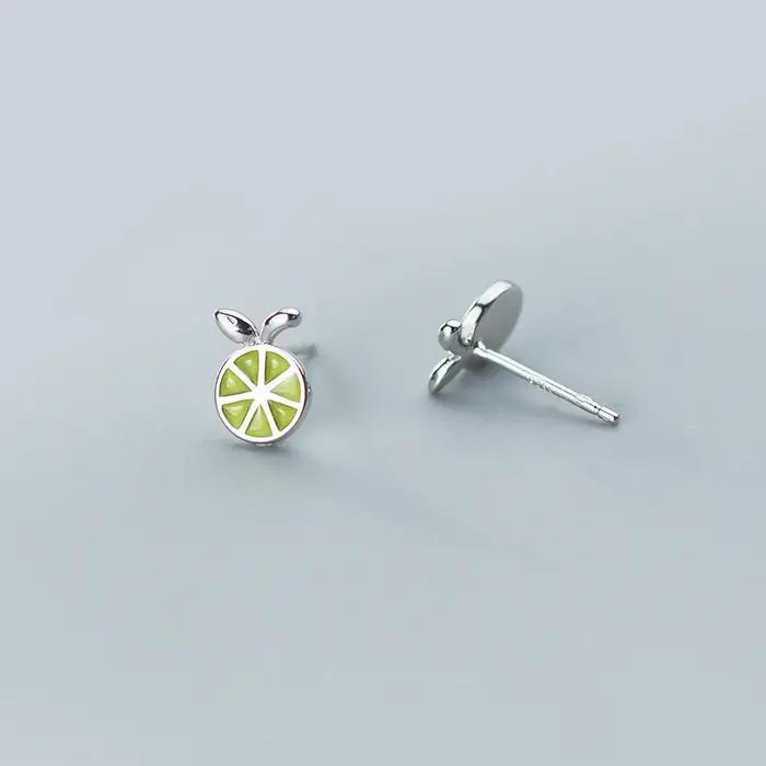 La Monada – petites boucles d'oreilles citron pour femmes, bijoux en argent Sterling 925, à La mode,