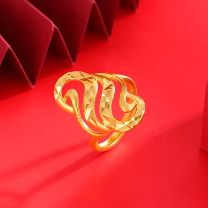Bague en or 18 carats pour femmes, style classique, mariage, anniversaire, port quotidien, cadeau pour occasions spéciales