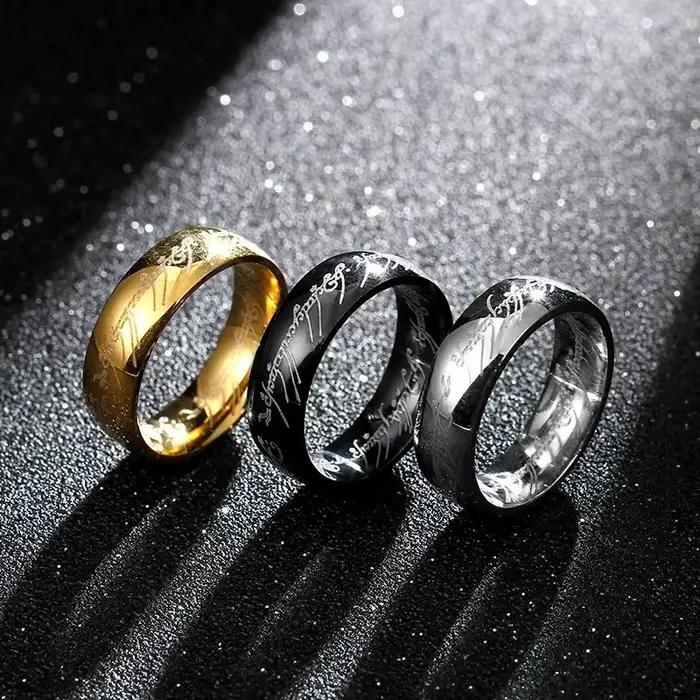 Bague magique populaire du seigneur des anneaux en acier inoxydable