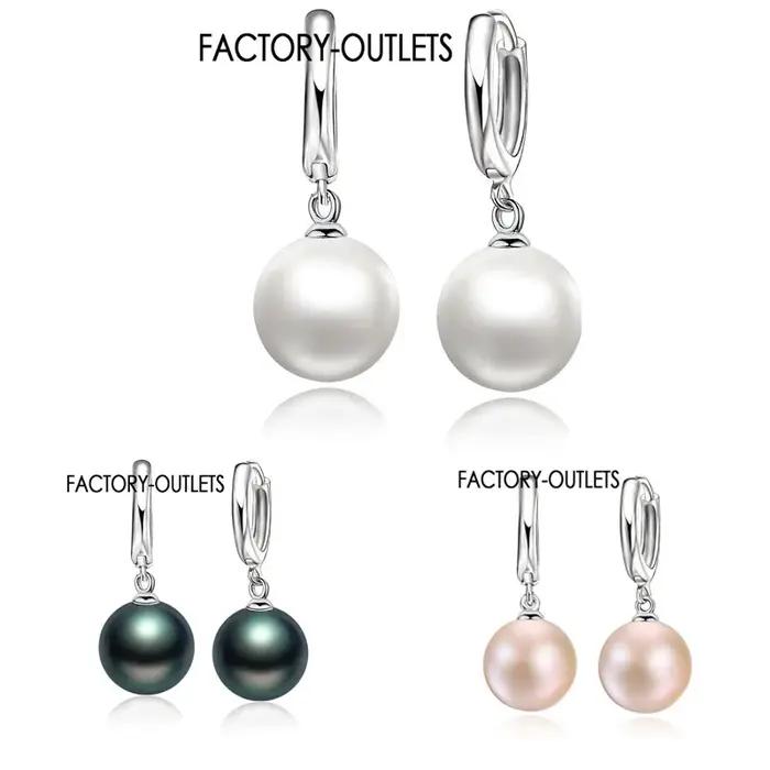 Magasins d'usine haute qualité 925 en argent Sterling blanc perle boucles d'oreilles mode boucle d'oreille accessoires pour femmes/filles bijoux cadeaux