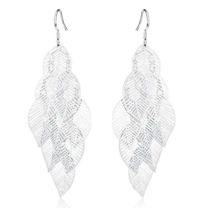 Boucles d'oreilles pendantes en argent regardé 925 pour femmes