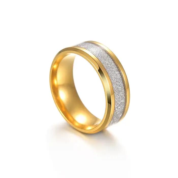 Bague Rime en acier inoxydable pour hommes et femmes, couleur or argent noir, accessoires gothiques