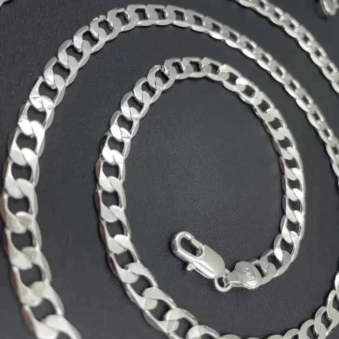 Collier en argent Sterling 925 classique pour hommes et femmes chaîne faciale fermoir à homard bijou d'occasions spéciales partys et événements formels