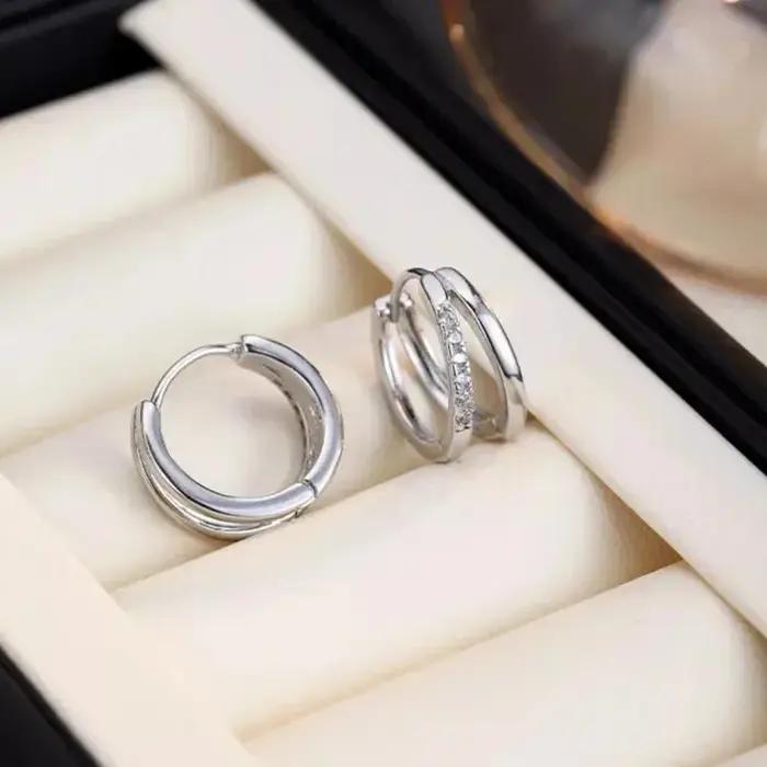 Boucles d'oreilles circulaires en acier inoxydable pour femmes