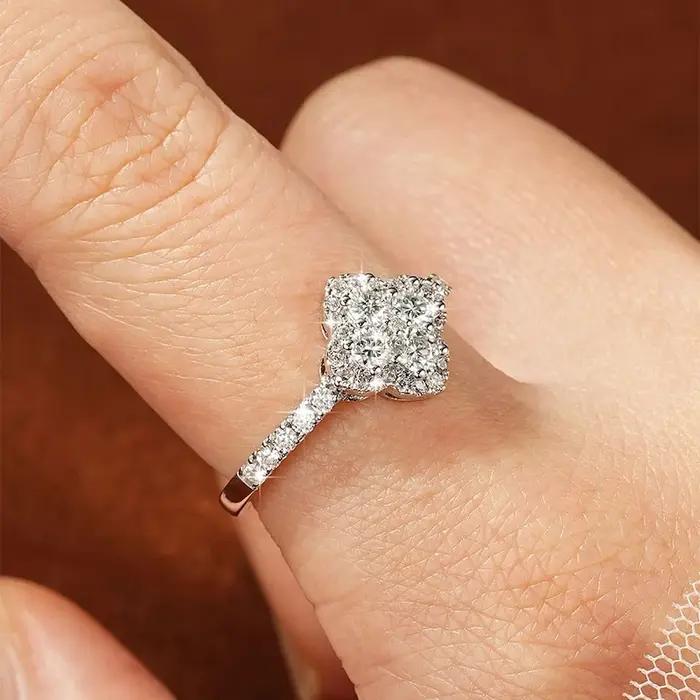 Bague de mariage Rrjzz en moissanite couleur