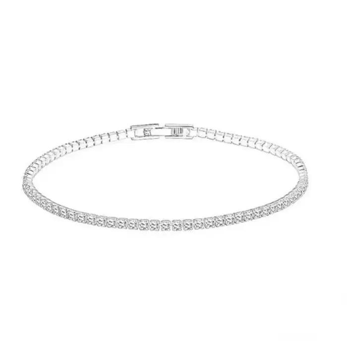 SAIYE-Bracelet de tennis en argent regardé véritable, bijoux en argent 925 pur, 18cm, 2mm, cadeau des travailleurs de la cone contre-indiqué