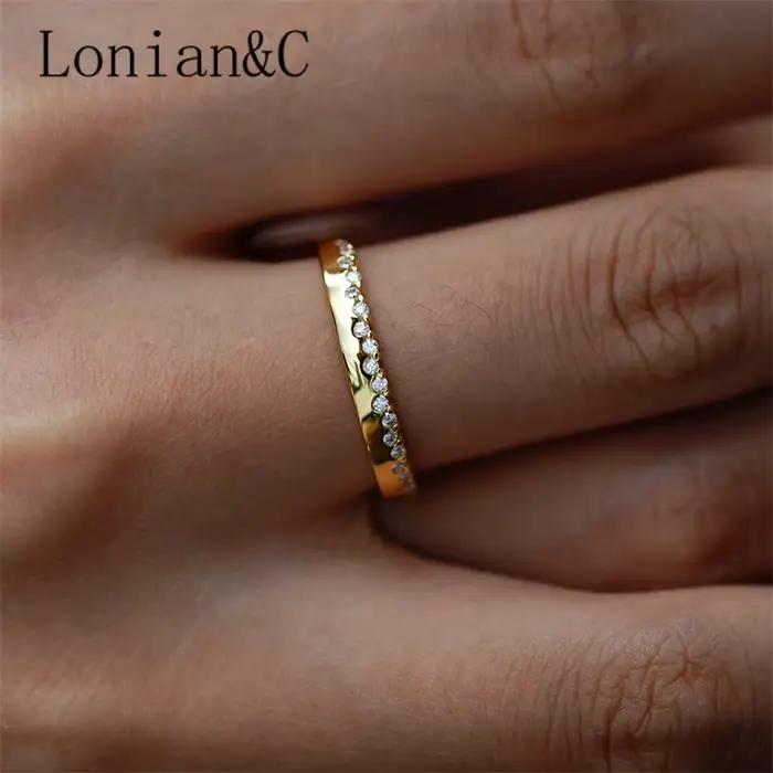 Lonian & C – bague Moissanite plaquée or 18 carats