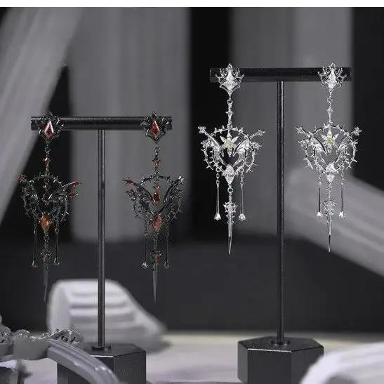 Boucles d'oreilles gothiques noires Vintage pour femmes