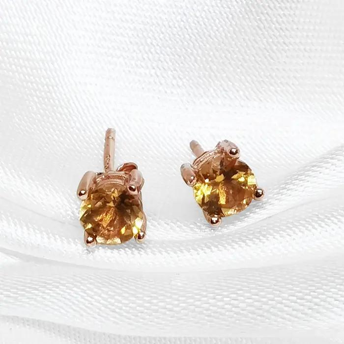 Boucles doreilles en citrine naturelle avec certificat cnas pour femmes occasions sociales elegance moderne