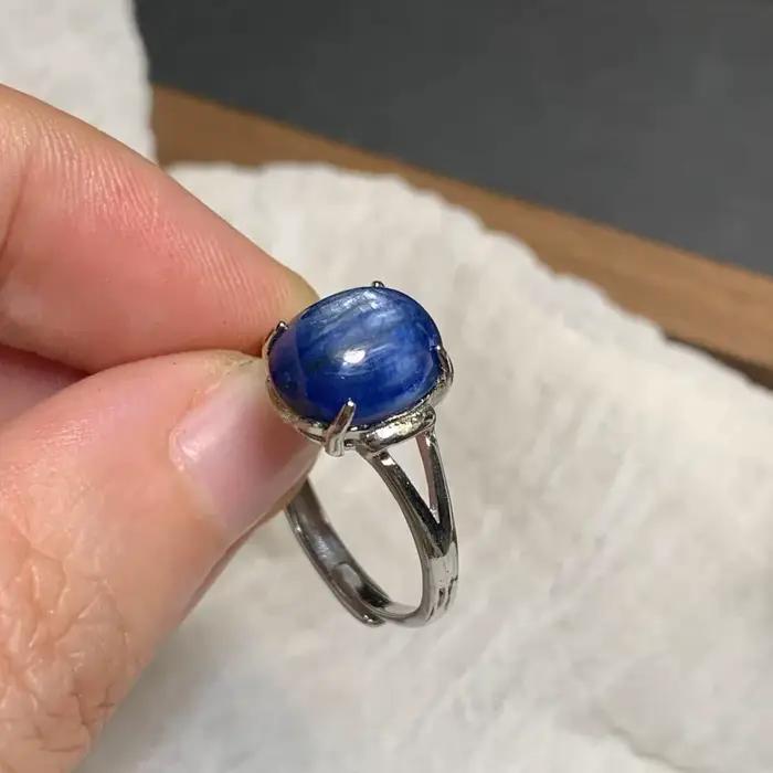Bague en Kyanite bleue naturelle 10x8MM