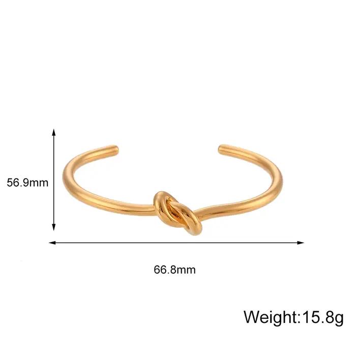 E.B.belle minimaliste 18K plaqué or noeud manchette bracelets pour femme en acier inoxydable bijoux