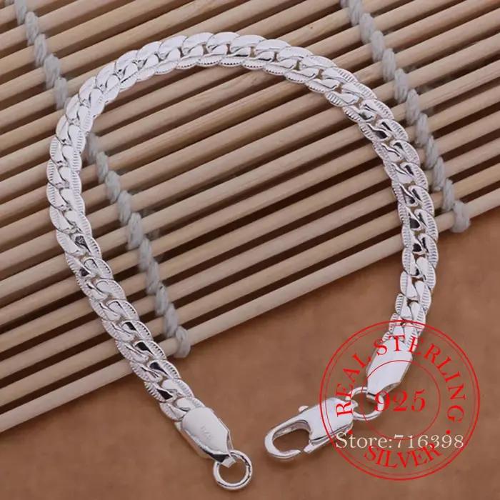 Bracelet en argent regardé 925 pour hommes et femmes