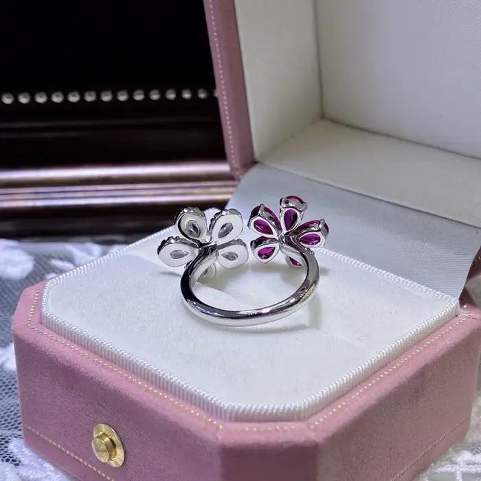 Vinregem – bague ouverte en forme de fleur pour femmes
