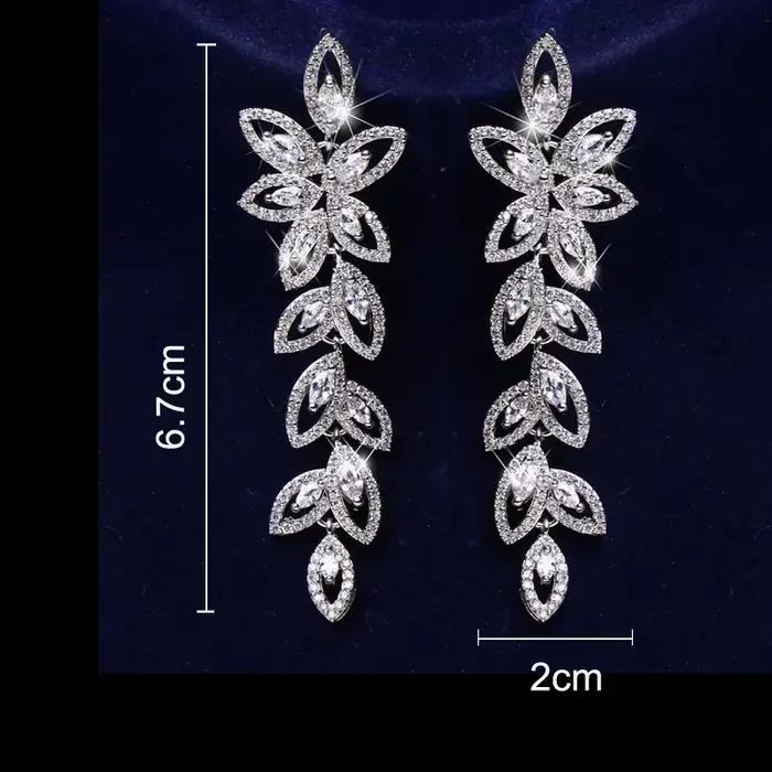 SUGO – ensemble de boucles d'oreilles en zircone pour femme, bijoux de luxe, brillant, exquis, fleur, haute qualité, élégant, de dîner, nouvelle mode