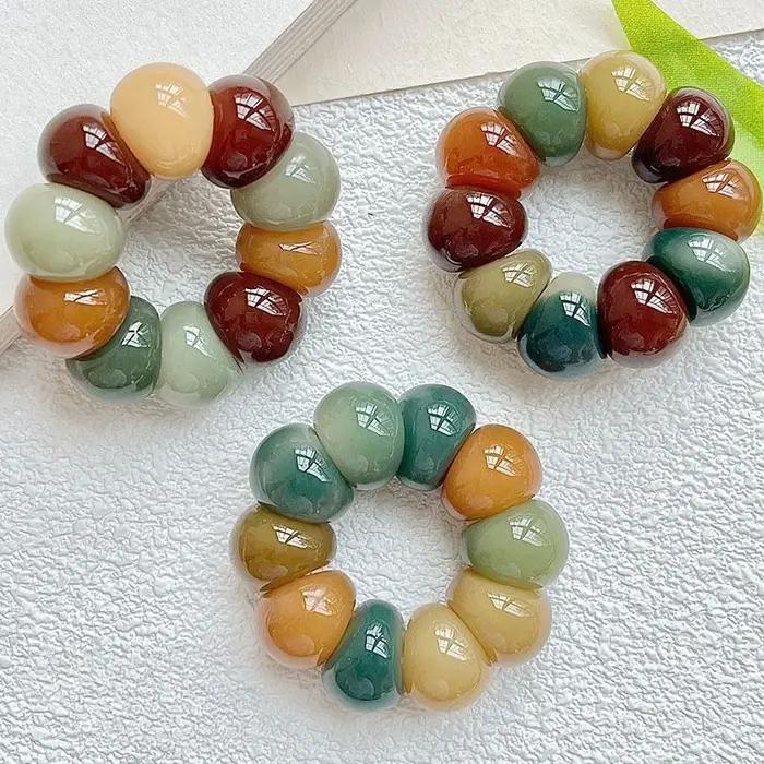 Bague de prière Zen Mala avec perles courbées polies colorées bracelet de méditation bouddhiste bijou anti-stress spirituel pour femmes occasions spéciales