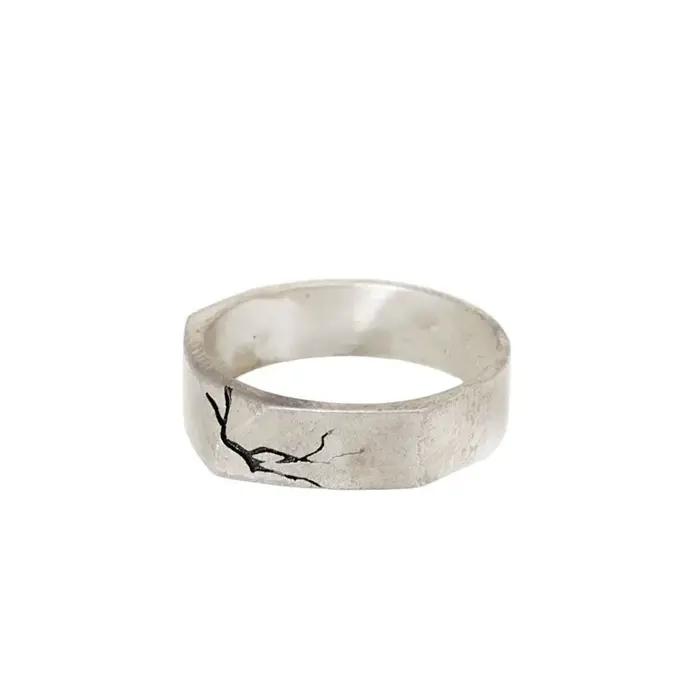 Bague craquelée vintage pour hommes