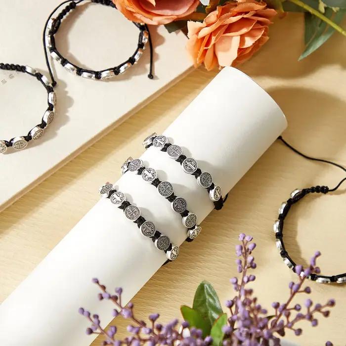 Bracelets San Benito Protection Croix Amitié Unisexe Élégant Occasions Spéciales Cadeau Fête Baptême Naissance