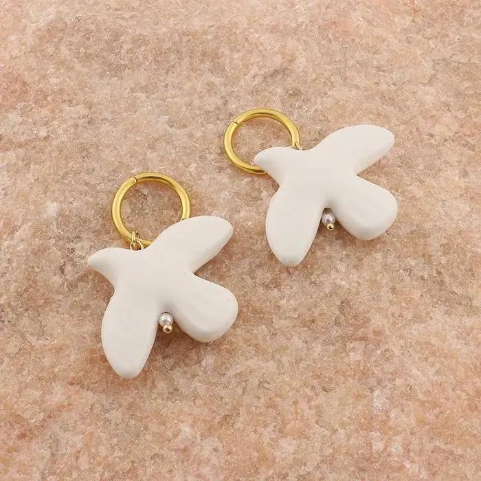 Collier et Boucles d'Oreilles avec Pendentif Colombe de la Paix Blanche Vintage Bijoux Femme Occasions Spéciales