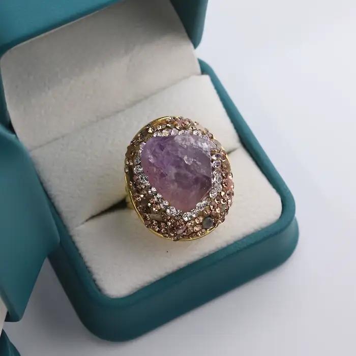 Bague Tourmaline Naturelle Incrustée d'Alanding Yst pour Femme, Bijoux de Banquet Simples, Mode Personnalisée, Élégant, Luxe, GR0412
