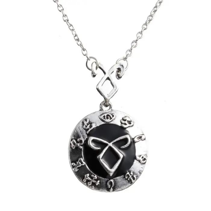 Inspiré les Instruments mortels ville des os chasseurs d'ombre pendentif bijoux pour hommes femmes mode ange puissance Rune collier