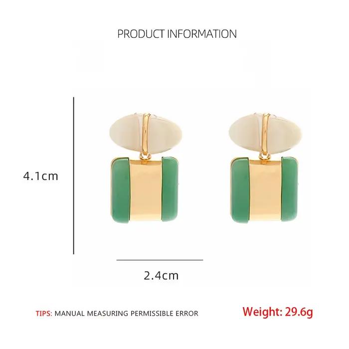 Nouvelles Boucles d'Oreilles Pendante Géométriques en Résine Orange 2026 pour Femme