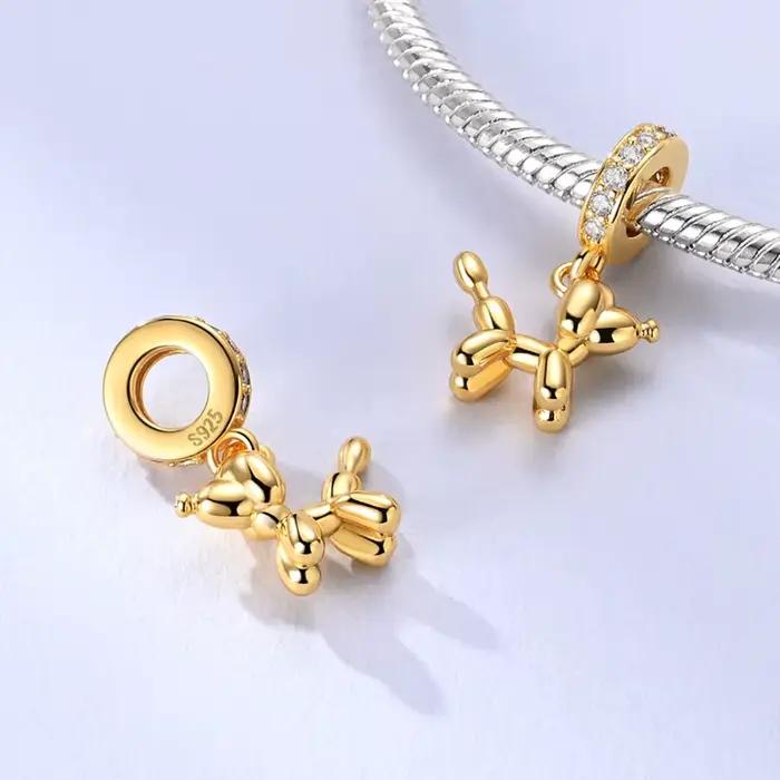 Breloques en Argent Sterling 925 avec Zirconium Incrusté Pendentifs Soleil et Léopard Pour Bracelets et Créations Bijoux Cadeaux DIY Occasions Spéciales