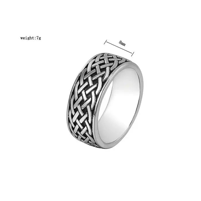 Bague à nœud en spirale celtique vintage nordique pour hommes et femmes