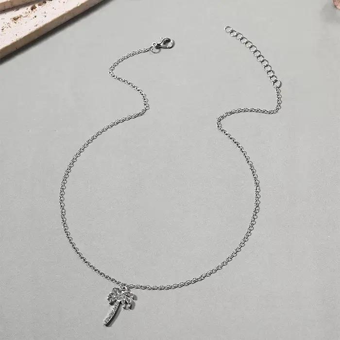 Collier en cristal de palmier AMP pour femme design géométrique or jaune clair tracker d'humeur occasions spéciales cadeau pour femme