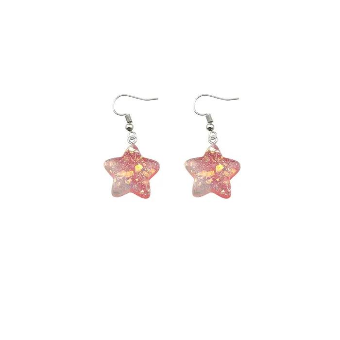 Femmes boucle d'oreille résine étoile boucles d'oreilles Costume Style à la mode enfants fille cadeaux bijoux faits à la main livraison directe en gros