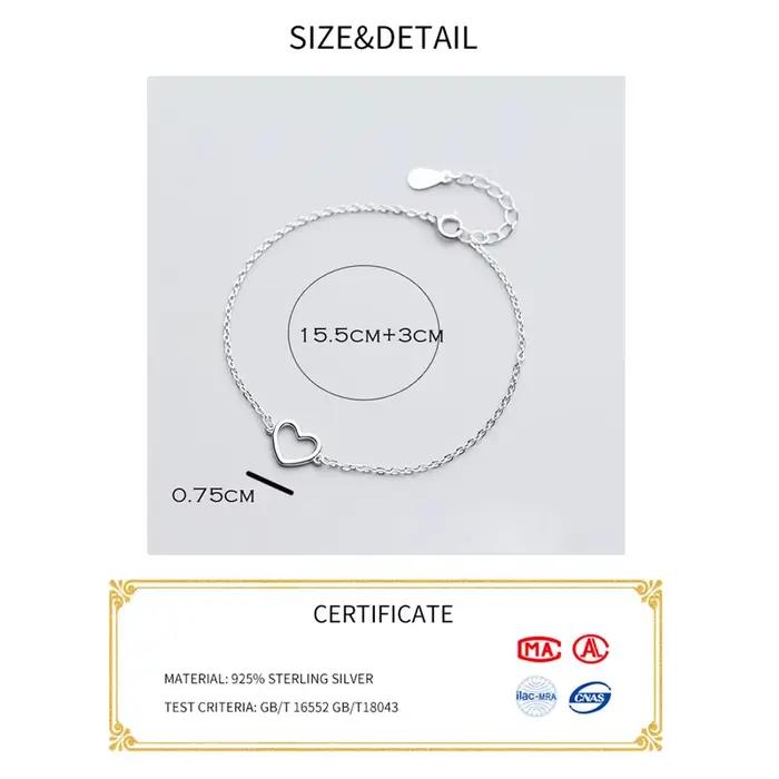 La Monada – bracelet en argent Sterling Bracelets pour femme avec cœur pour femme, bijou féminin, 925 argent fin, 925