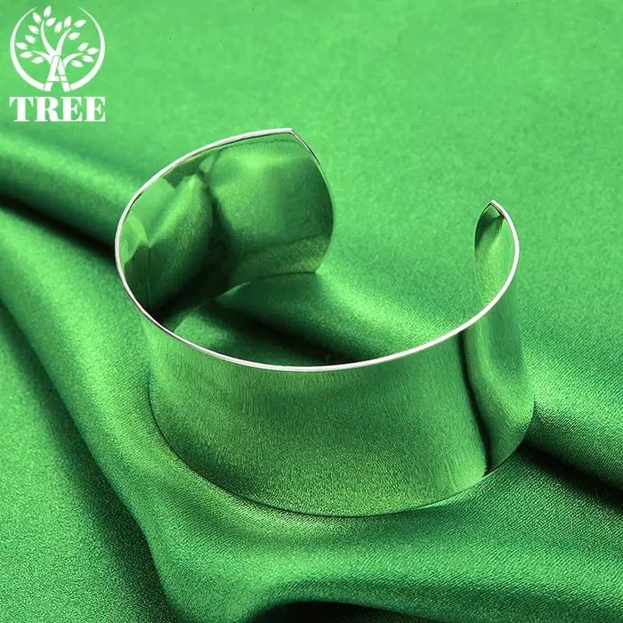 Bracelet ouvert rond large réglable en argent Sterling 925