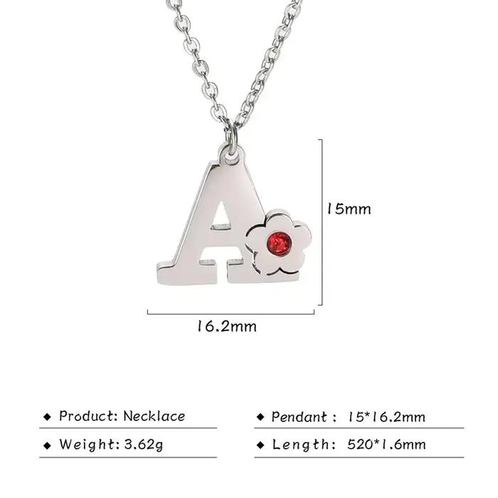 Cazador – collier avec lettres de l'alphabet en cristal, bijoux avec pendentif, chaîne en acier inox