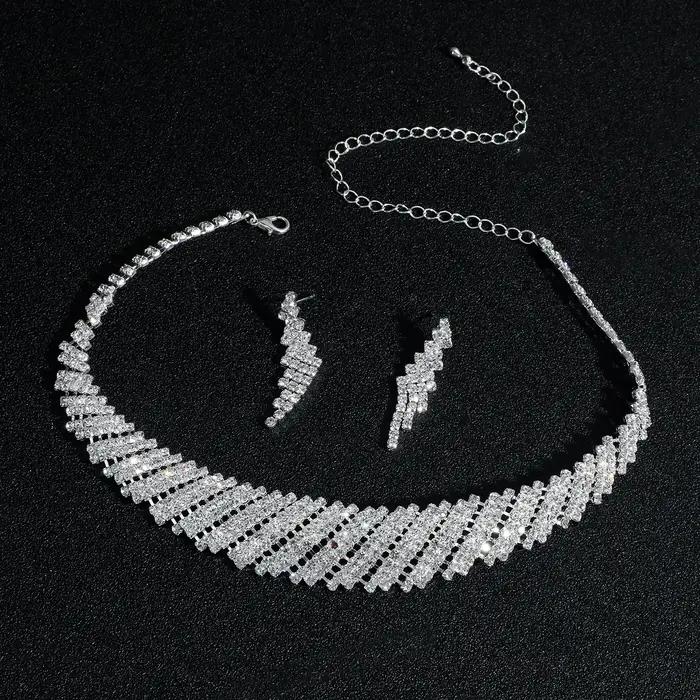 Collier en cristal avec strass pour femmes, chaîne, cadeau de mariage