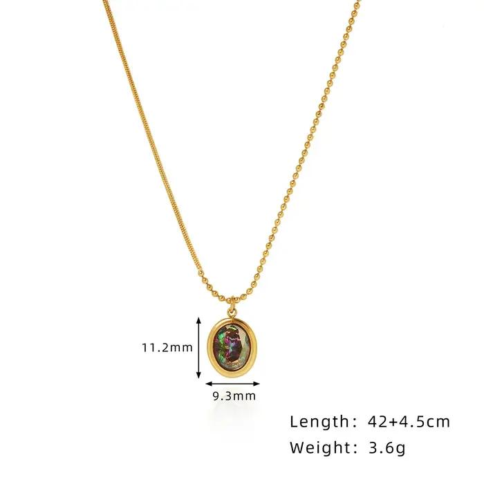 Amaiyllis Vintage couleur noire Zircon géométrique ovale foncé clavicule chaîne collier bijoux pour femmes cadeau