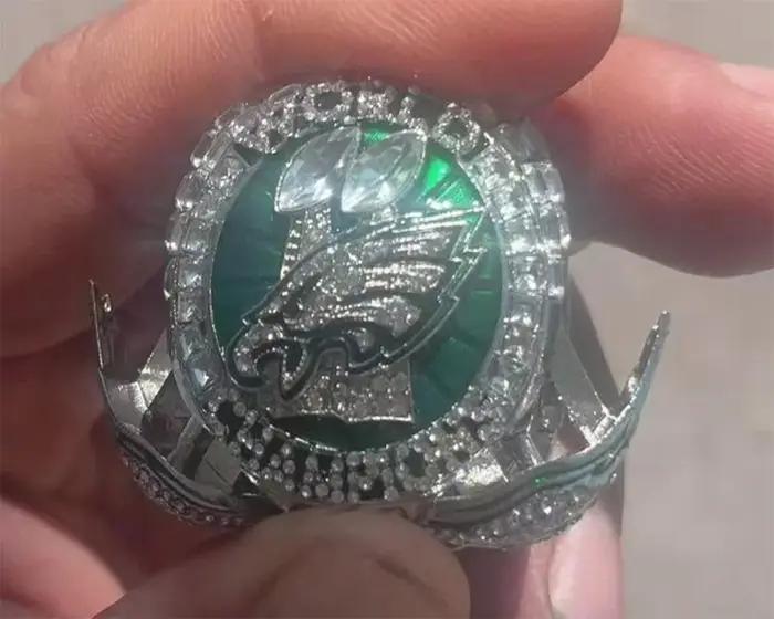Bague de Championnat des Aiguilles de Rugby 2025 Bague en Placage d'Argent Artificielle Pierre Précieuse Pour Homme Occasions Spéciales